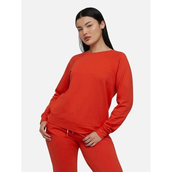 mate the label Tops - MATE THE LABEL organic terry raglan crew neck sweatshirt cherry 1X